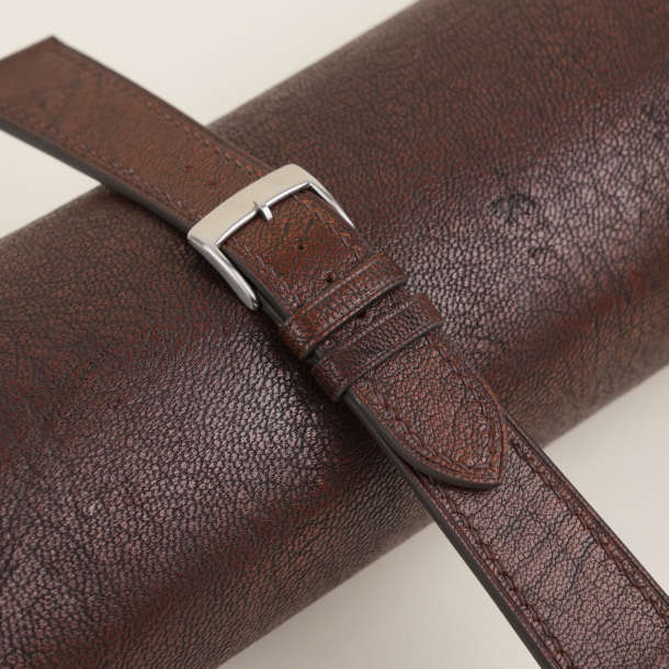 Alran Fat Nat Chevre Goat Dark Brown leather watch strap