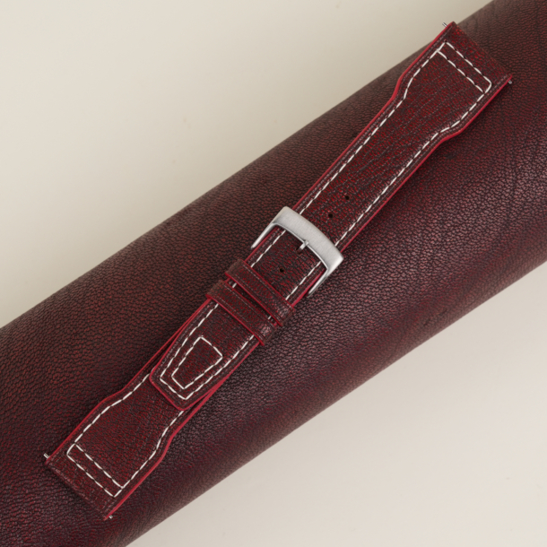 Pilot Red Alran Fat Nat Chevre Goat Leather Watch Strap