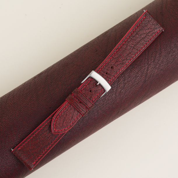 Alran Fat Nat Chevre Goat Red leather watch strap