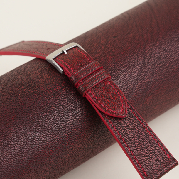 Alran Fat Nat Chevre Goat Red leather watch strap