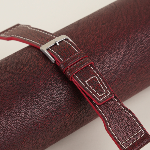 Pilot Red Alran Fat Nat Chevre Goat Leather Watch Strap