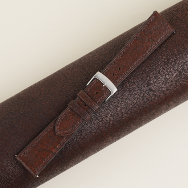 Alran Fat Nat Chevre Goat Dark Brown leather watch strap