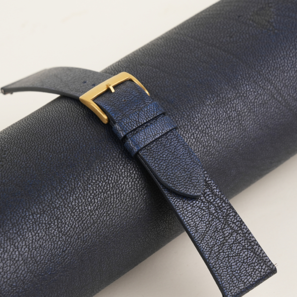 Vintage Navy Alran Fat Nat Cherve Goat Leather Watch Strap