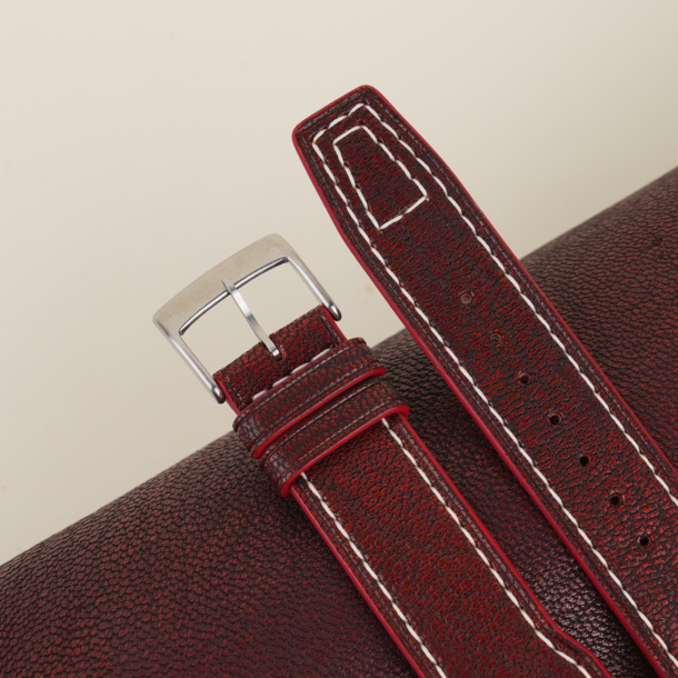 Pilot Red Alran Fat Nat Chevre Goat Leather Watch Strap