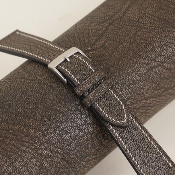 Alran Fat Nat Cherve Goat Brown leather watch strap