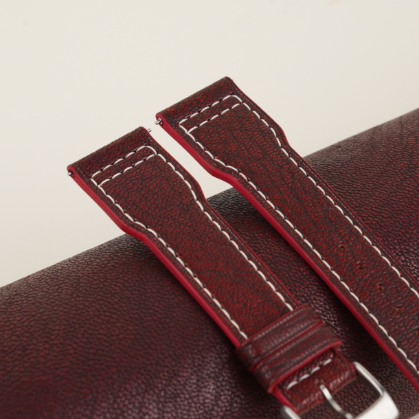 Pilot Red Alran Fat Nat Chevre Goat Leather Watch Strap