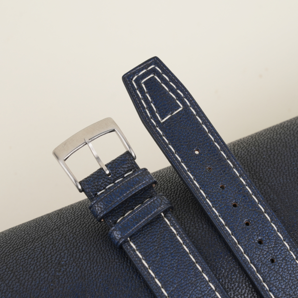 Pilot Navy Alran Fat Nat Chevre Goat Leather Watch Strap