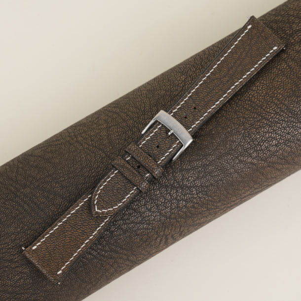 Alran Fat Nat Cherve Goat Brown leather watch strap