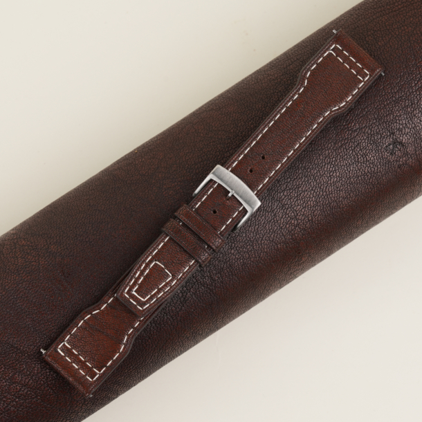 Pilot Dark Brown Alran Fat Nat Chevre Goat Leather Watch Strap