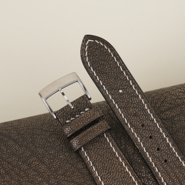Alran Fat Nat Cherve Goat Brown leather watch strap
