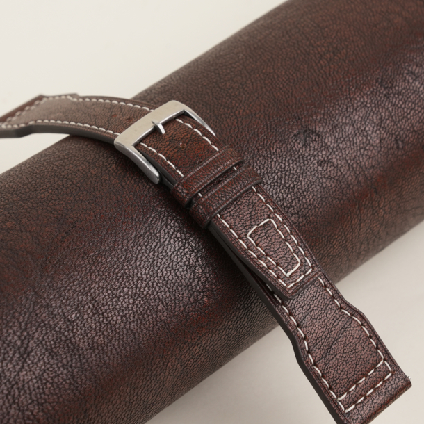 Pilot Dark Brown Alran Fat Nat Chevre Goat Leather Watch Strap