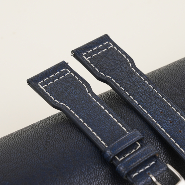 Pilot Navy Alran Fat Nat Chevre Goat Leather Watch Strap