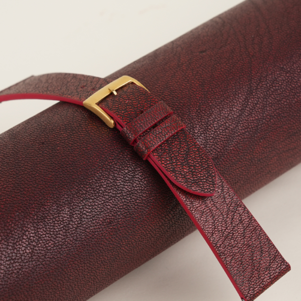 Vintage Red Alran Fat Nat Cherve Goat Leather Watch Strap