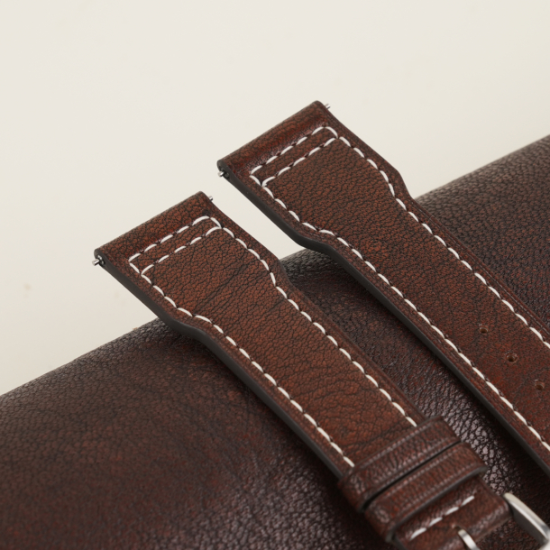 Pilot Dark Brown Alran Fat Nat Chevre Goat Leather Watch Strap