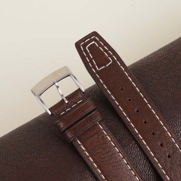 Pilot Dark Brown Alran Fat Nat Chevre Goat Leather Watch Strap