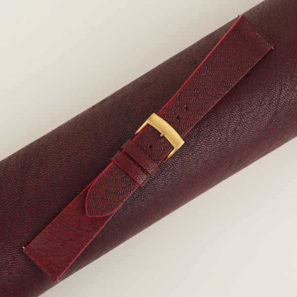 Vintage Red Alran Fat Nat Cherve Goat Leather Watch Strap