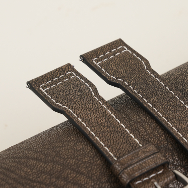 Pilot Brown Alran Fat Nat Chevre Goat Leather Watch Strap