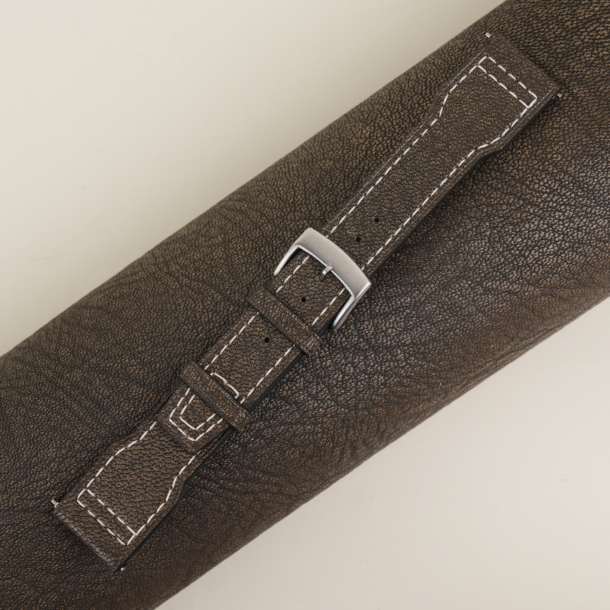 Pilot Brown Alran Fat Nat Chevre Goat Leather Watch Strap