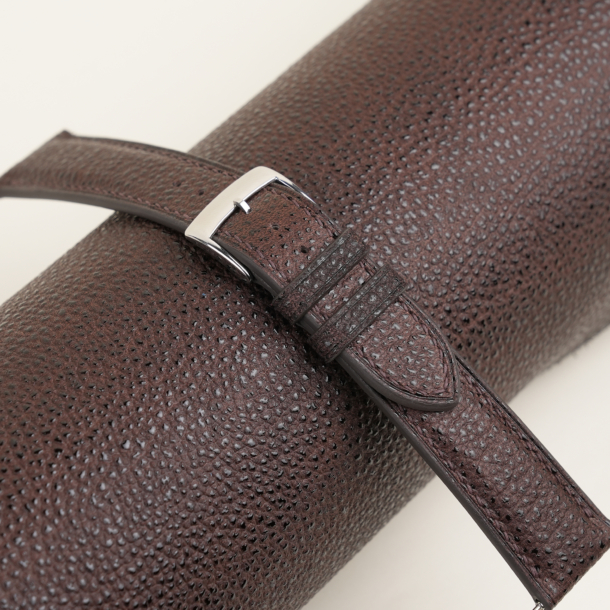 Padded Brown Black Diamond Wagyu Leather Watch Strap