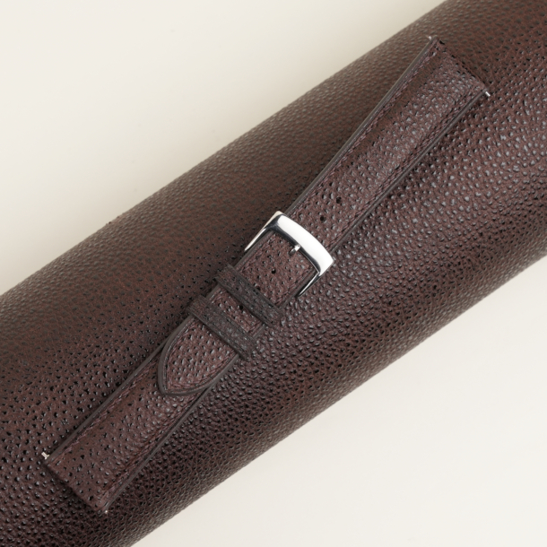 Padded Brown Black Diamond Wagyu Leather Watch Strap