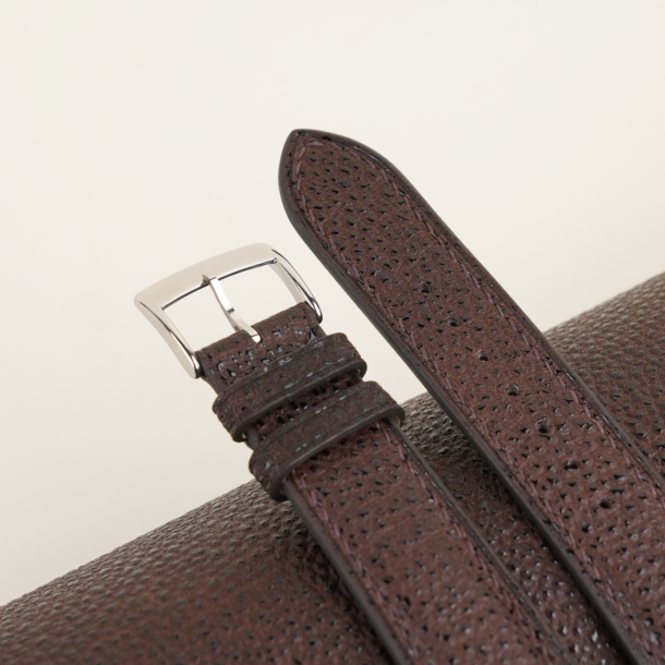 Padded Brown Black Diamond Wagyu Leather Watch Strap