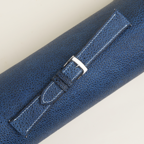 Navy Black Diamond Wagyu Leather Watch Strap