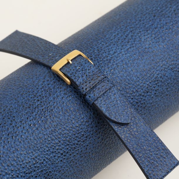 Vintage Navy Black Diamond Wagyu Leather Watch Strap
