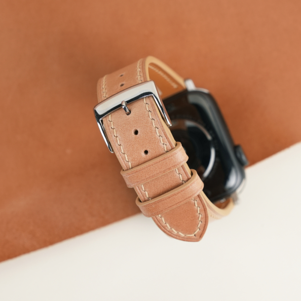 Natural Shell Cordovan Leather Apple Watch Band