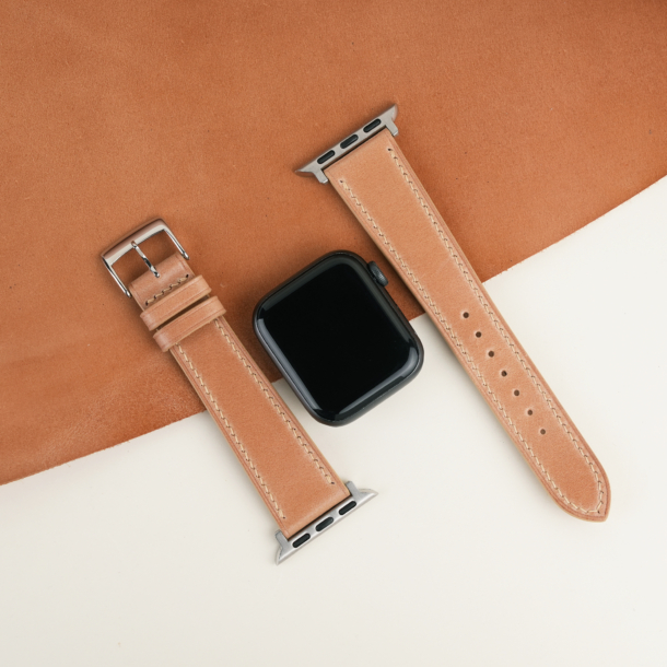 Natural Shell Cordovan Leather Apple Watch Band