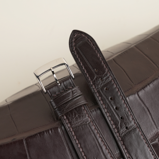 Dark Brown Alligator Leather Watch Strap | Handdn - Bespoke