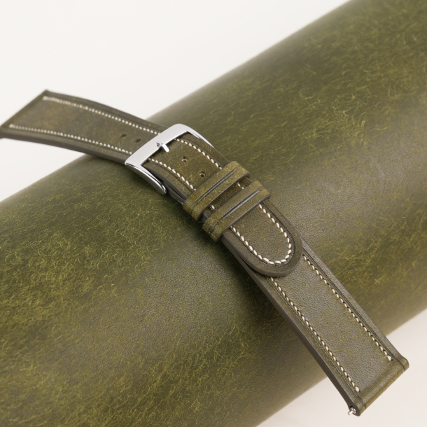 40's Vintage Dark Olive Pueblo Leather Watch Strap