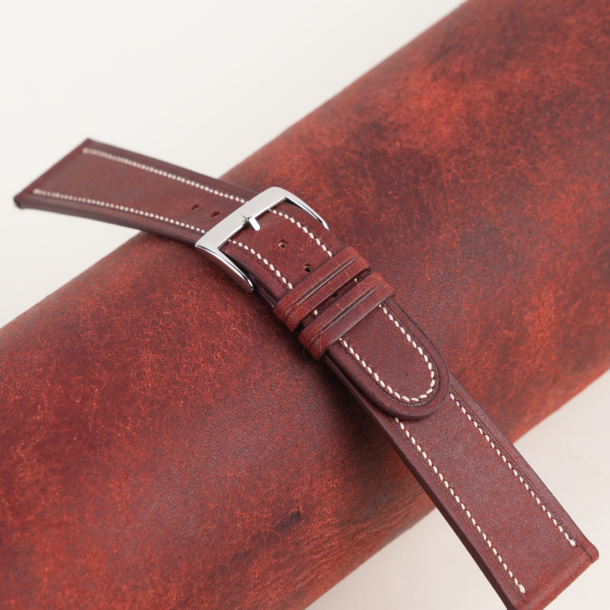 40's Vintage Burgundy Pueblo Leather Watch Strap
