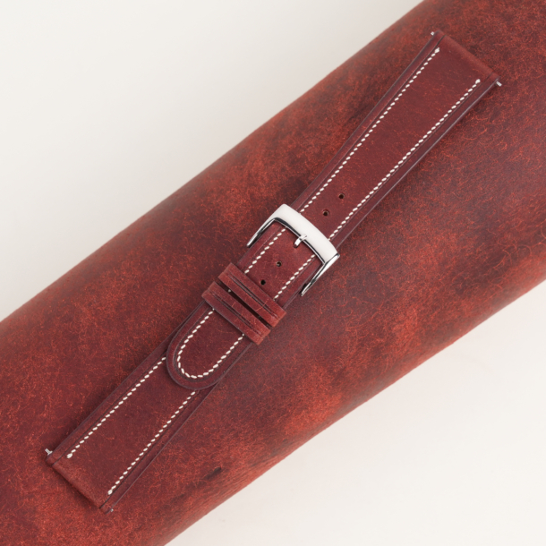 40's Vintage Burgundy Pueblo Leather Watch Strap