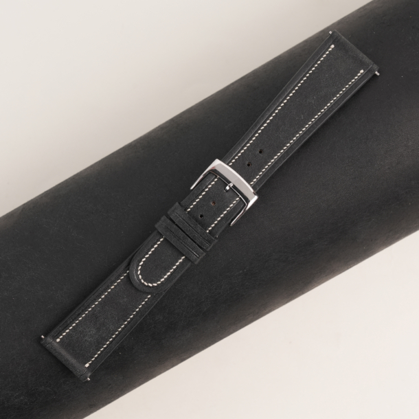 40's Vintage Black Pueblo Leather Watch Strap