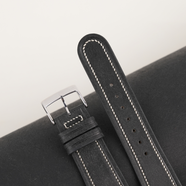 40's Vintage Black Pueblo Leather Watch Strap