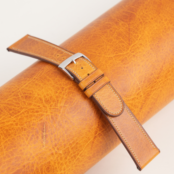 Micro Stitch Whiskey Waxed Badalassi Carlo Leather Watch Strap