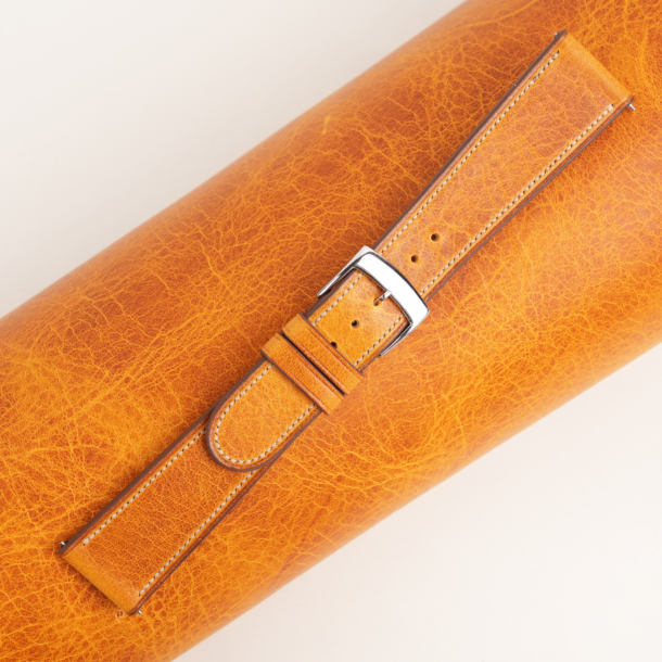 Micro Stitch Whiskey Waxed Badalassi Carlo Leather Watch Strap