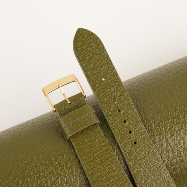 Vintage Light Olive Peccary Leather Watch Strap