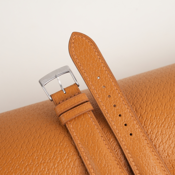 Padded Golden Peccary Leather Watch Strap