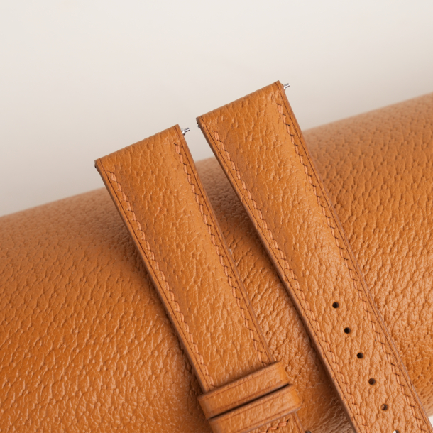 Padded Golden Peccary Leather Watch Strap