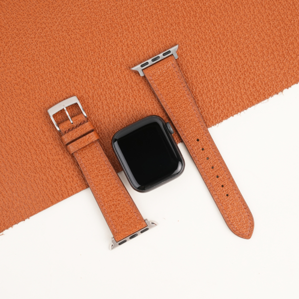Cognac Peccary Leather Apple Watch Band
