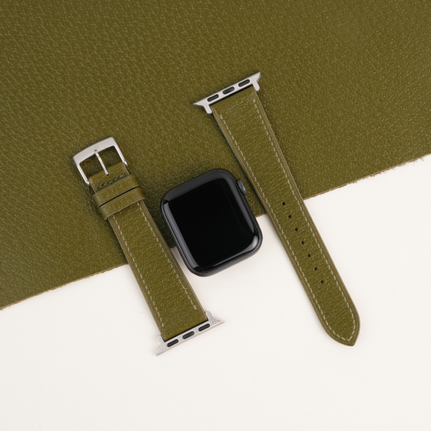 Light Olive Peccary Leather Apple Watch Band