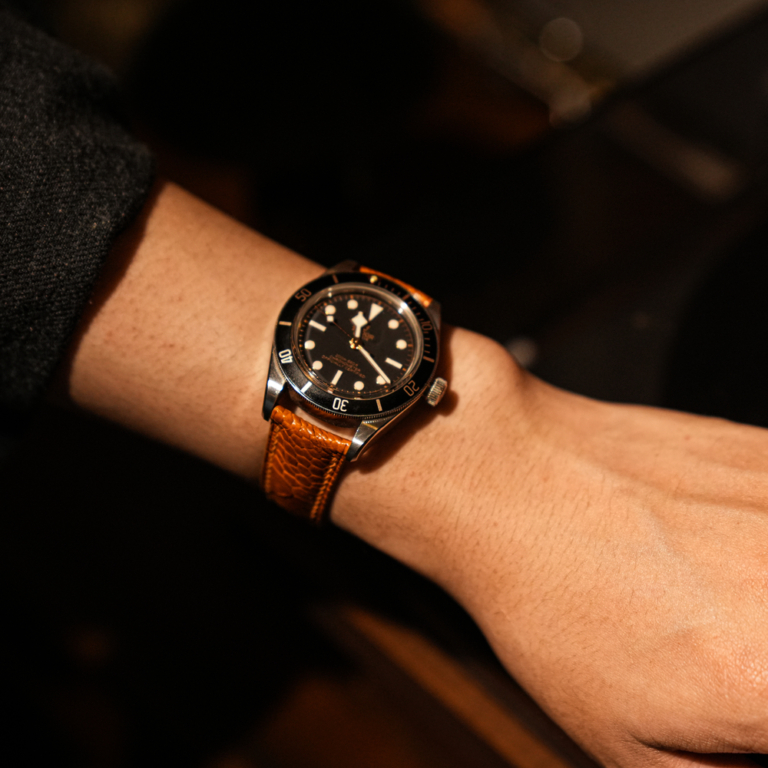 Ostrich leg leather watch strap