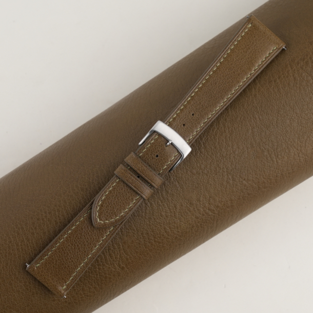 Olive Swift Leather Watch Strap