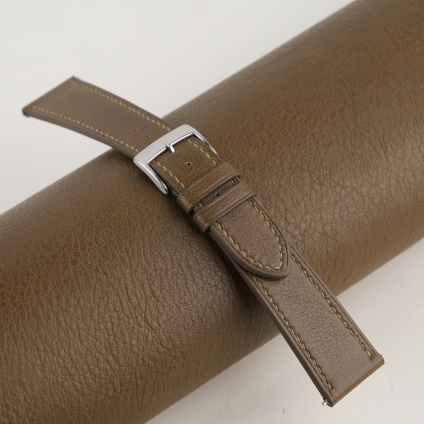 Olive Swift Leather Watch Strap