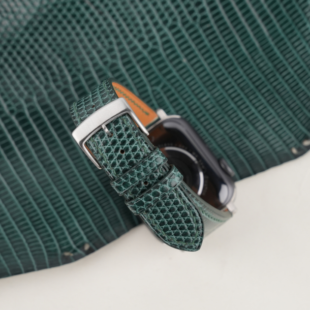Dark Green Lizard Leather Apple Watch Band