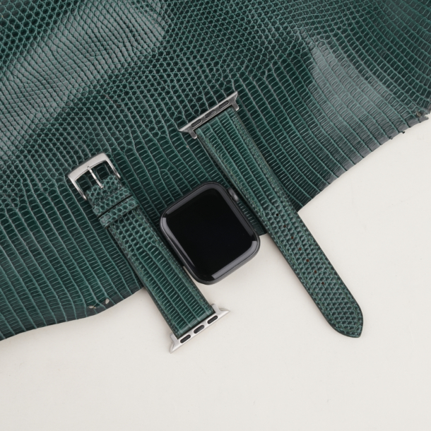 Dark Green Lizard Leather Apple Watch Band
