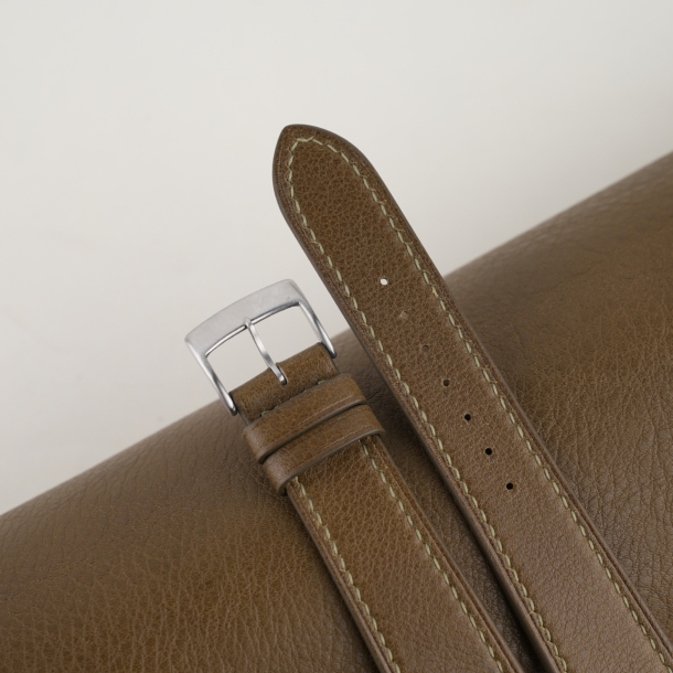 Olive Swift Leather Watch Strap