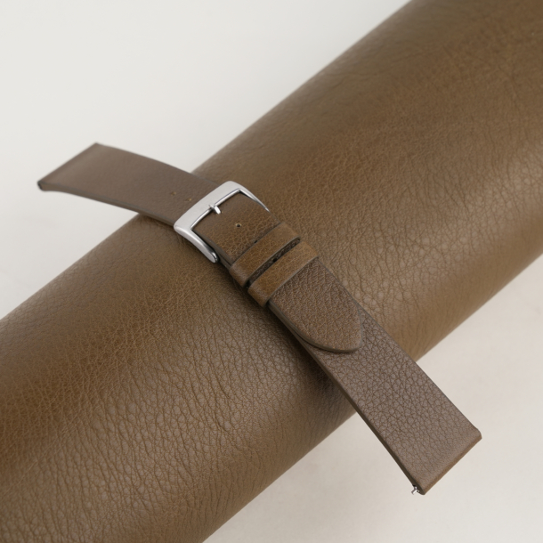 Vintage Olive Swift Leather Watch Strap