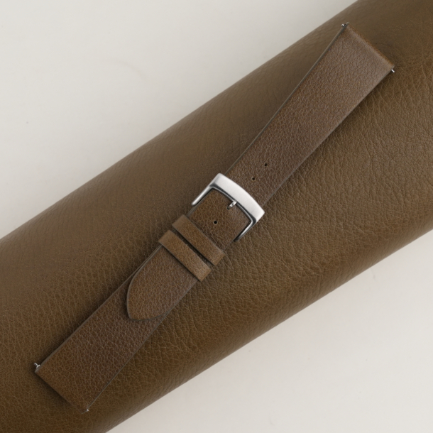 Vintage Olive Swift Leather Watch Strap